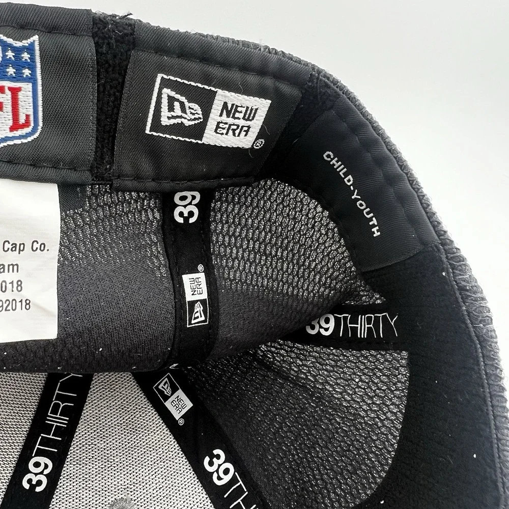 Kansas City Chiefs New Era 39THIRTY Youth Flex Fit Hat Gray Black NFL Cap